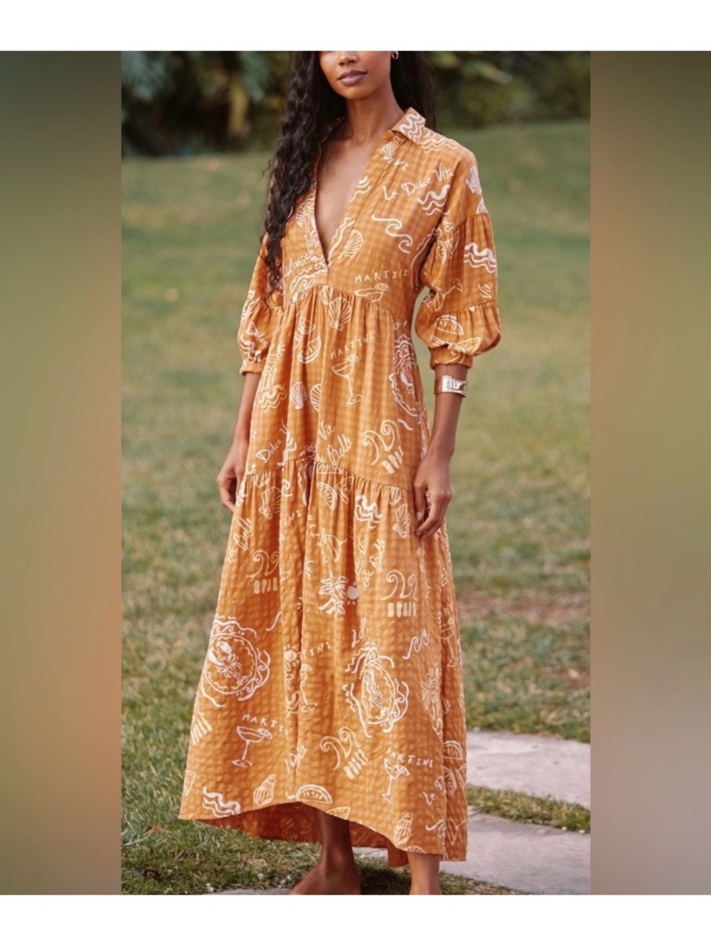 Anthropologie Anthropologie The Carolita Printed Tiered Shirt Dress